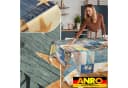 ANRO Tischdecke Wachstuch abwaschbar Maritim Blau Bild 5