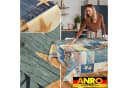 ANRO Tischdecke Wachstuch abwaschbar Maritim Blau Bild 5