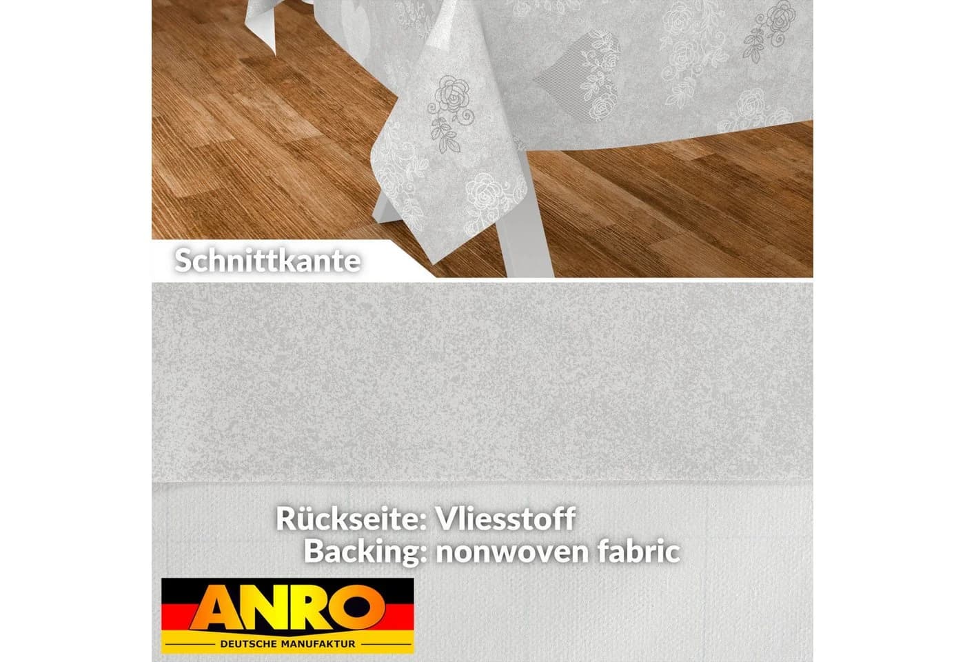 ANRO Wachstuch Tischdecke Grau Wasserabweisend Abwaschbar - Bild 3