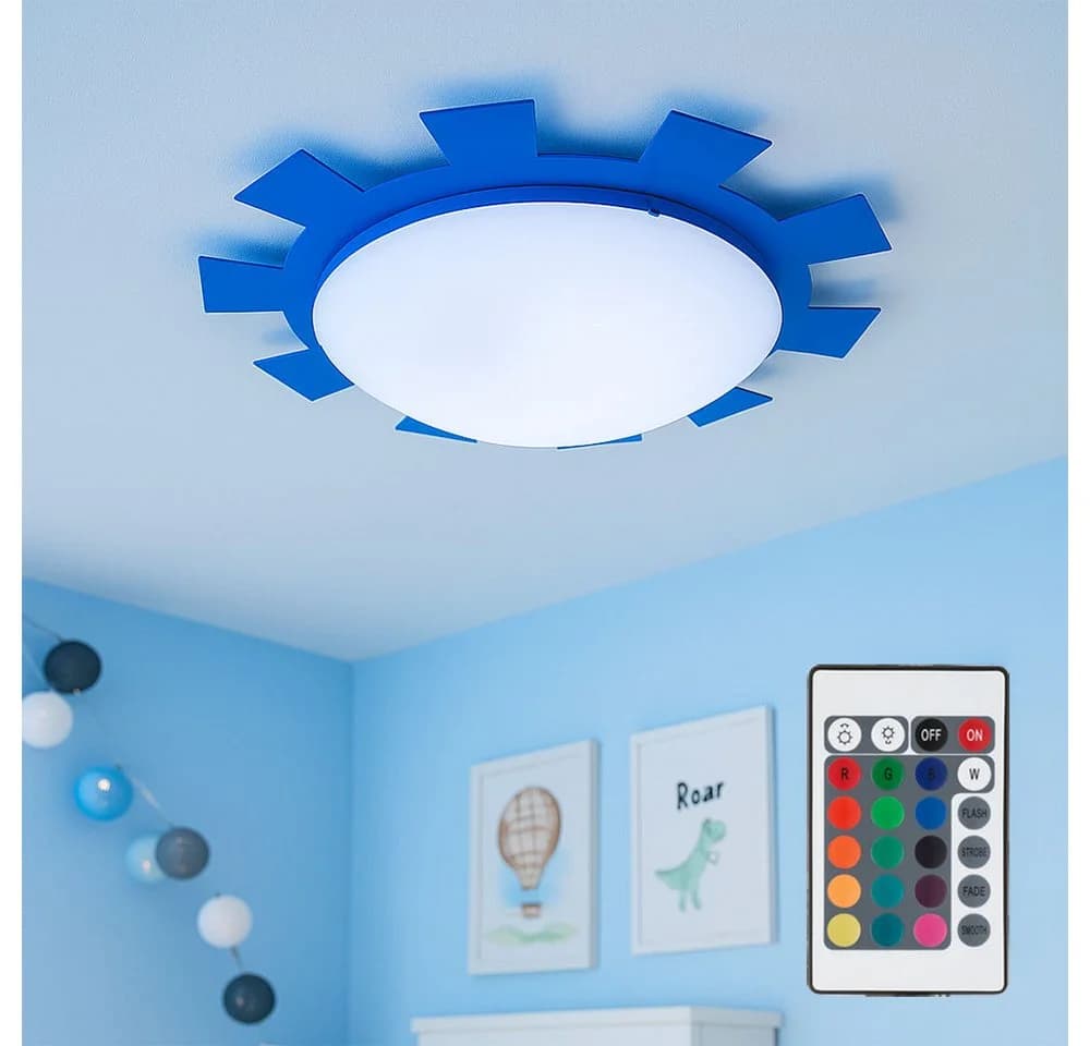 etc-shop Deckenleuchte RGB LED mit Fernbedienung blau/weiß