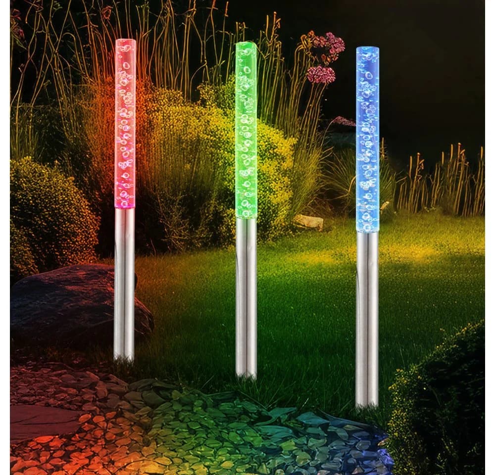 etc-shop LED Solarleuchte 6er Set Farbwechsel IP44 Edelstahl - Bild 4