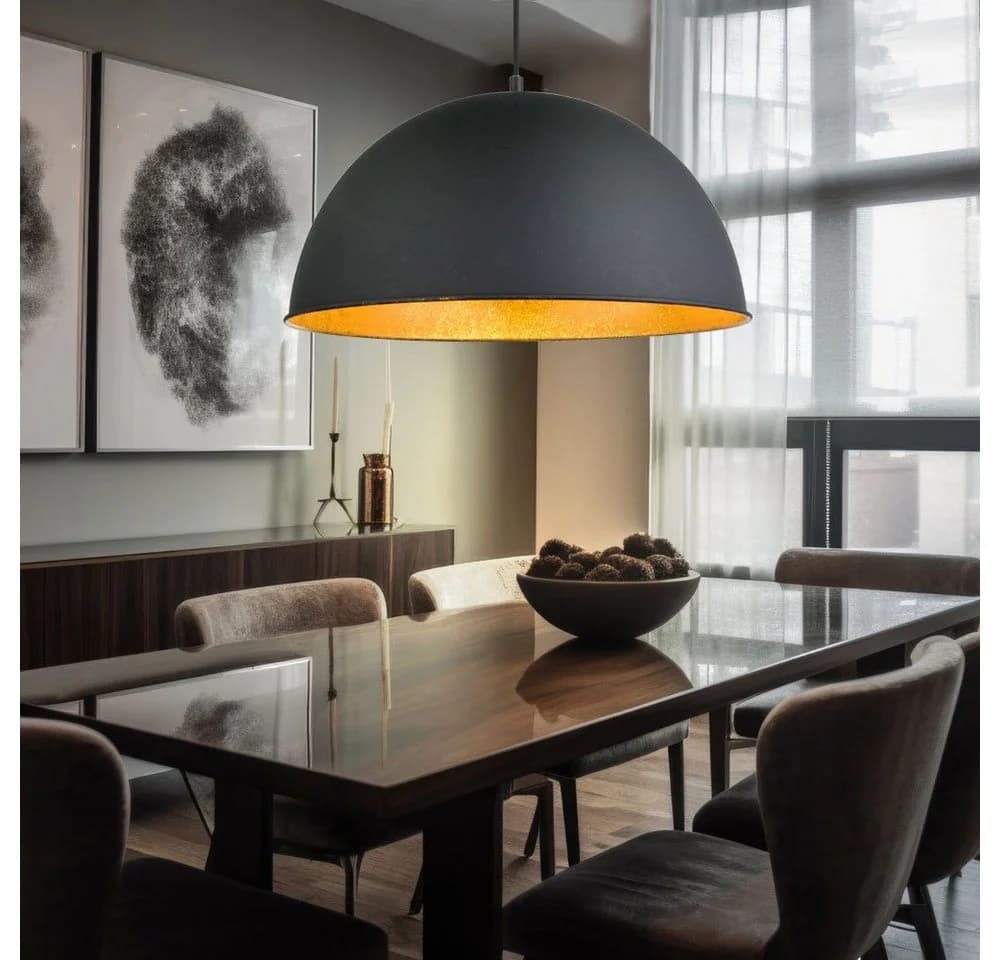 ETC-SHOP Pendelleuchte Schwarz/Gold mit LED - Bild 5