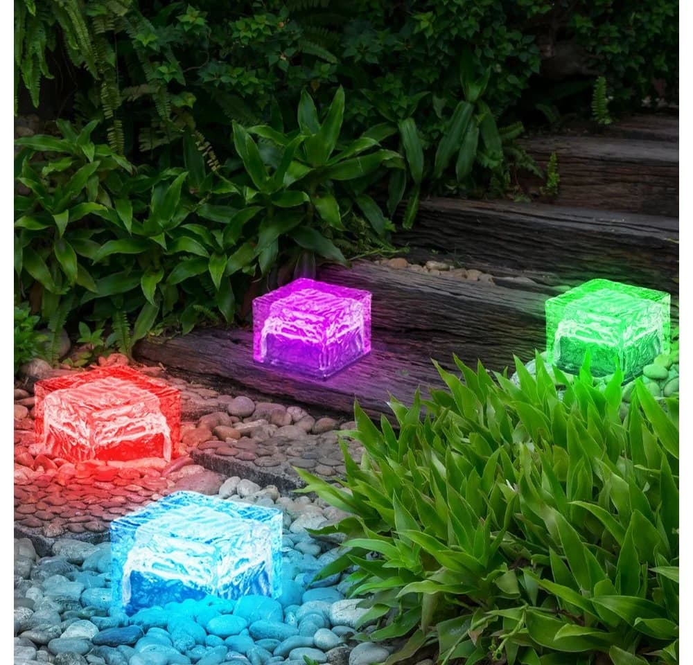 etc-shop Gartenleuchte RGB LED Farbwechsel Solarlampe Glas 4er Set - Bild 2