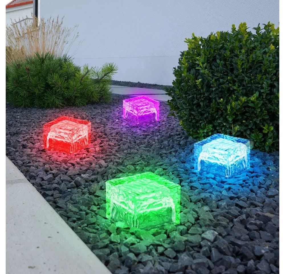 etc-shop Gartenleuchte RGB LED Farbwechsel Solarlampe Glas 4er Set - Bild 3