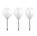 etc-shop LED Gartenleuchte 3er-Set Solar Weiß Kunststoff Bild 1