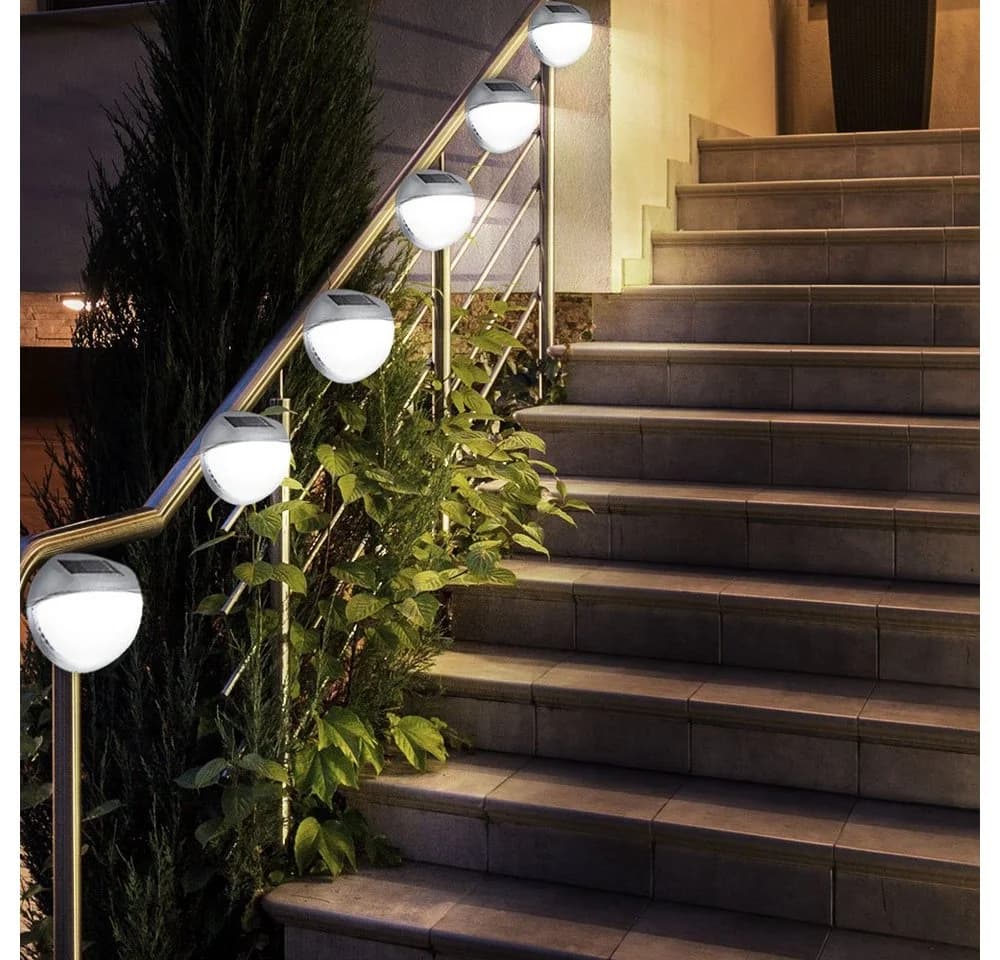 ETC-SHOP 6er Set LED Solar Außenwandleuchte Grau Transparent IP44 - Bild 2