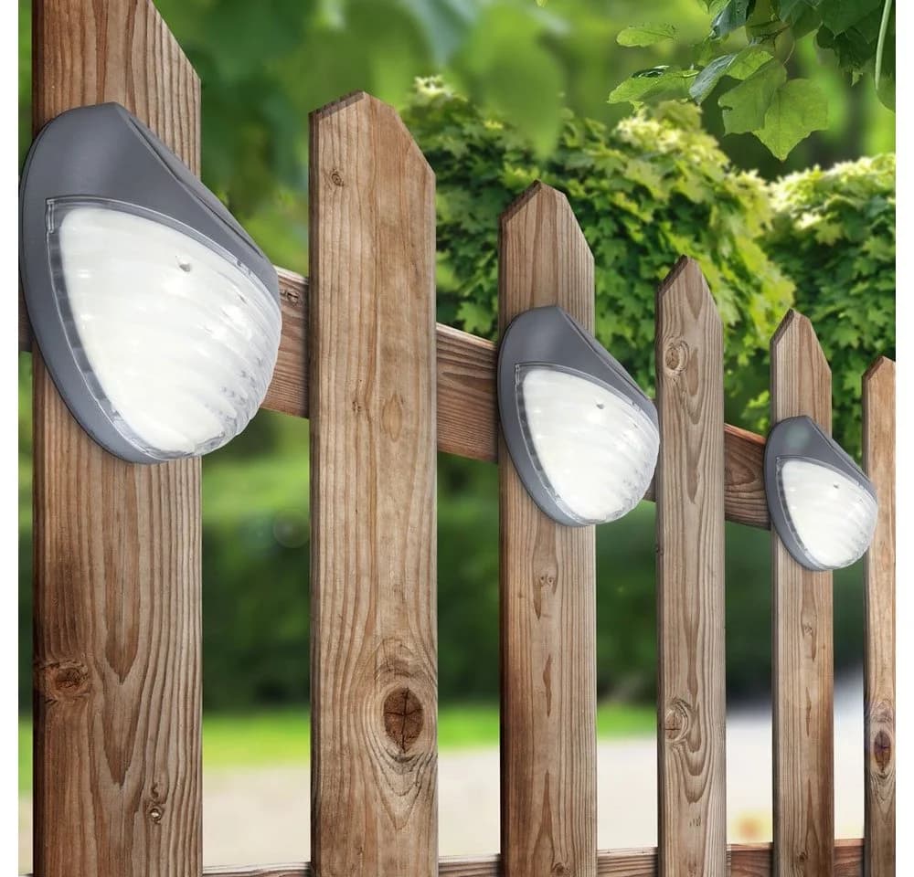 ETC-SHOP 6er Set LED Solar Außenwandleuchte Grau Transparent IP44 - Bild 4