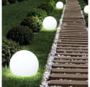 ETC-SHOP 9er Set LED Solar Gartenleuchten Grau/Weiß Kugeldesign Bild 3