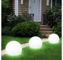 ETC-SHOP 9er Set LED Solar Gartenleuchten Grau/Weiß Kugeldesign Bild 4