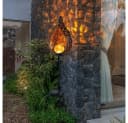 etc-shop LED Solarleuchte Warmweiß 2er Set Flammen Optik Glas Kugel Steck Strahler Bild 5