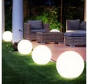 etc-shop LED Solar Gartenleuchte 4er Set Weiß/Silber Bild 2