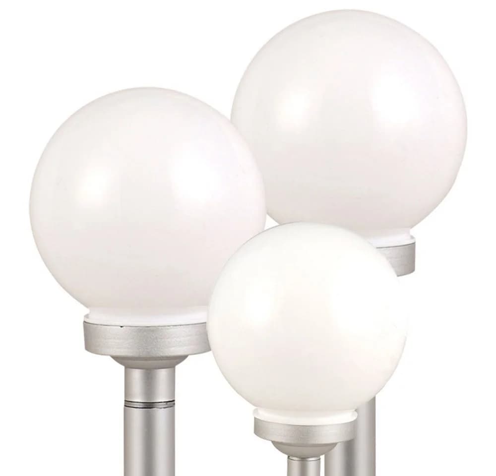 ETC-SHOP 3er Set LED Solar Gartenleuchten Weiß/Silber