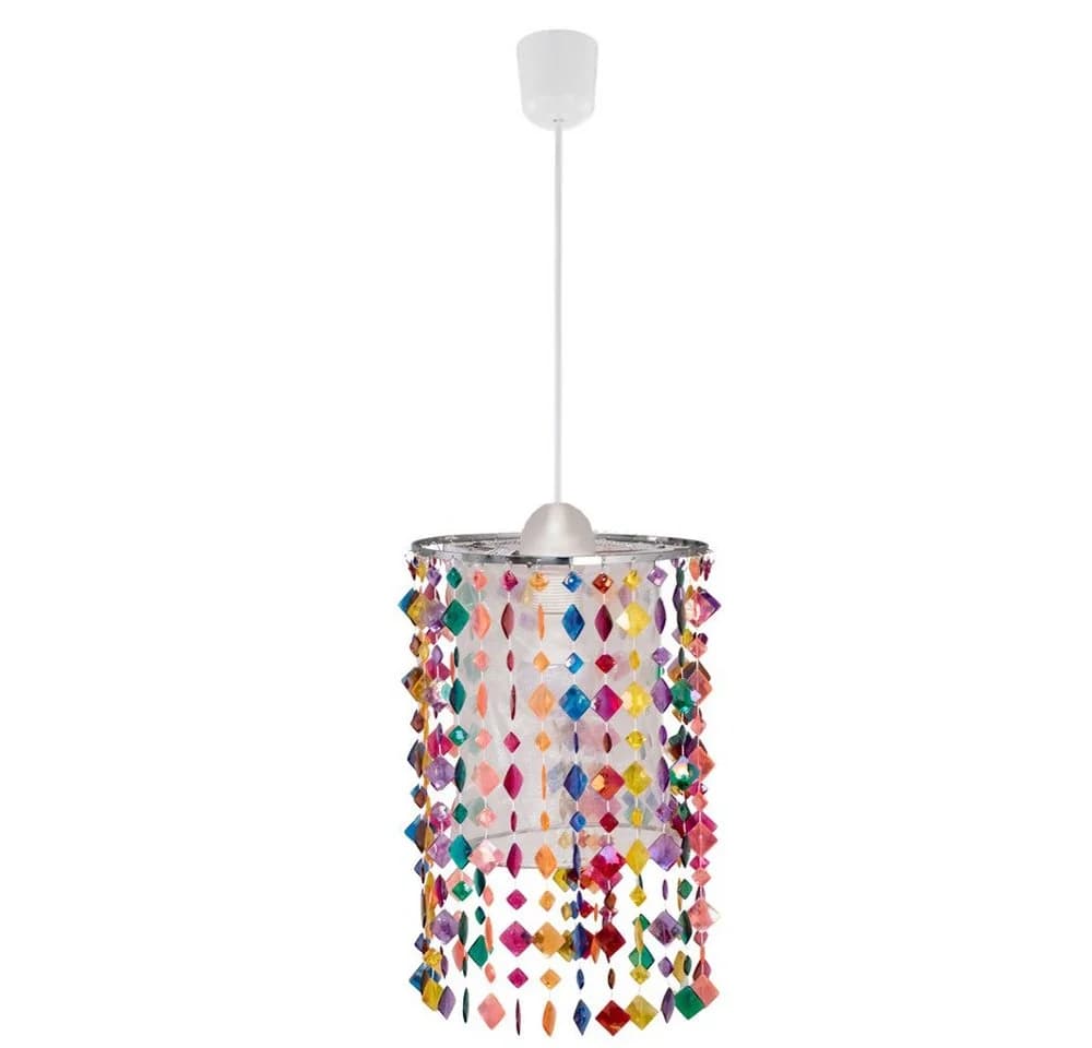 etc-shop LED-Hängeleuchte Warmweiß Textil Kristall Kinderzimmer