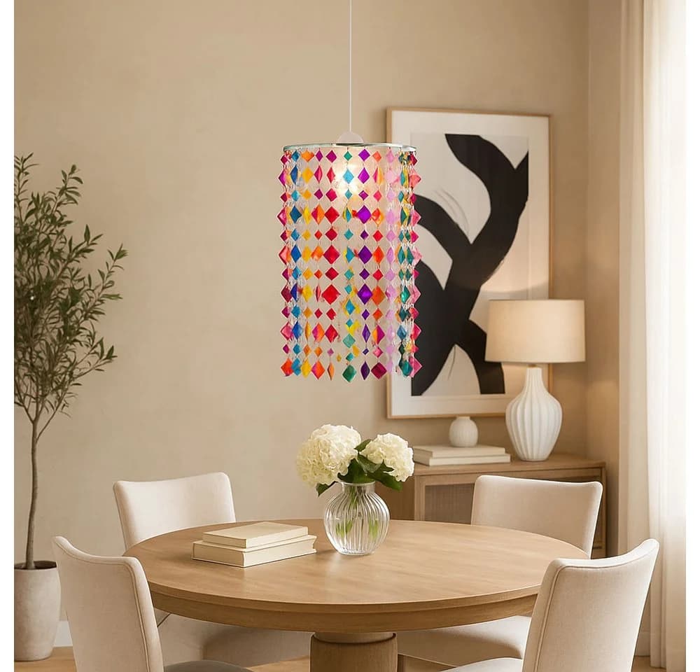 etc-shop LED-Hängeleuchte Warmweiß Textil Kristall Kinderzimmer - Bild 3