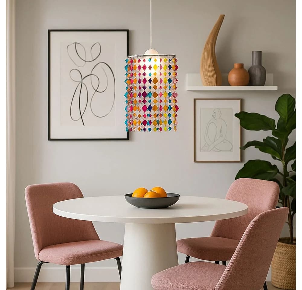 etc-shop LED-Hängeleuchte Warmweiß Textil Kristall Kinderzimmer - Bild 5