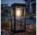 etc-shop Außen-Stehlampe Retro Garten ALU Schwarz IP44 Bild 2