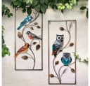 ETC-SHOP Wandbild Metall 2er Set Bunt Vogel Design Bild 1