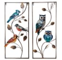 ETC-SHOP Wandbild Metall 2er Set Bunt Vogel Design Bild 2