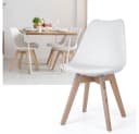 ETC-SHOP Esszimmerstühle 4er Set Eiche Weiß Schalenstuhl Bild 1