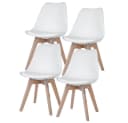 ETC-SHOP Esszimmerstühle 4er Set Eiche Weiß Schalenstuhl Bild 2