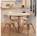 ETC-SHOP Esszimmerstühle 4er Set Eiche Weiß Schalenstuhl Bild 5