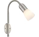 ETC-SHOP Flexo Wandleuchte Leselampe - Metall & Glas, Nickel Matt, LED-fähig Bild 2