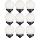 ETC-SHOP Solarleuchte Kugel 9er Set Weiß/Schwarz LED Bild 1