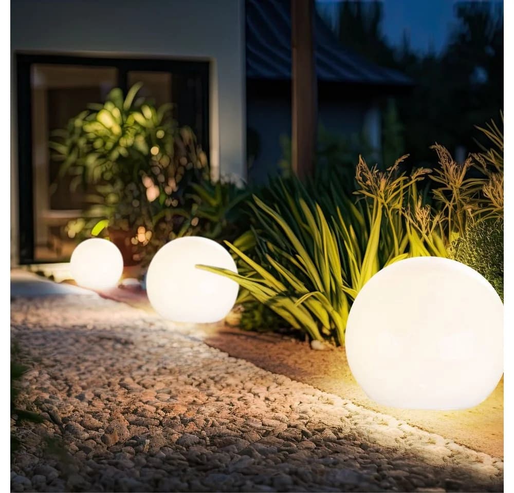 ETC-SHOP Solarleuchte Kugel 9er Set Weiß/Schwarz LED - Bild 4