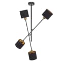 WOFI Deckenleuchte Orion Schwarz/Gold Metall Stoff 4 Flammig Bild 1