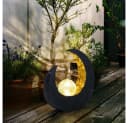 ETC-SHOP Solarleuchte Halbmond Schwarz/Gold LED Gartendeko Bild 4
