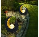 ETC-SHOP Solarleuchte Halbmond Schwarz/Gold LED Gartendeko Bild 5