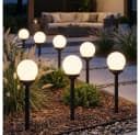 ETC-SHOP 7er Set LED Solarleuchte Kugel Garten warmweiß Kunststoff Bild 3