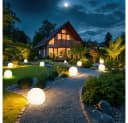 ETC-SHOP 7er Set LED Solarleuchte Kugel Garten warmweiß Kunststoff Bild 5