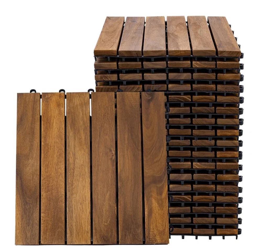 etc-shop Holzfliesen Terrassenplatten Klickfliesen Akazie Natur - Bild 2