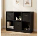 ETC-SHOP Standregal Schwarz mit 6 Faltboxen Bild 3