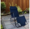ETC-Shop Klappstuhl mit Kopfkissen Schwarz/Blau Gartenstuhl Bild 1