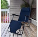 ETC-Shop Klappstuhl mit Kopfkissen Schwarz/Blau Gartenstuhl Bild 5