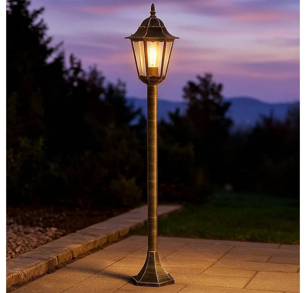 ETC-SHOP LED Außen-Stehlampe Bronze mit Leuchtmittel