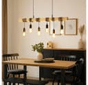 etc-shop LED-Hängeleuchte Warmweiß Holz Stahl 100 cm Bild 5