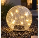 ETC-SHOP Solarleuchte Kugel Crackle Glas Warmweiß LED Gartenleuchte Bild 2