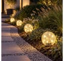 ETC-SHOP Solarleuchte Kugel Crackle Glas Warmweiß LED Gartenleuchte Bild 3
