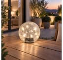 ETC-SHOP Solarleuchte Kugel Crackle Glas Warmweiß LED Gartenleuchte Bild 4