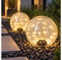 ETC-SHOP LED Solarleuchte 2er Set Crackle-Glas Warmweiß Bild 2