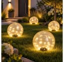 ETC-SHOP LED Solarleuchte 2er Set Crackle-Glas Warmweiß Bild 3