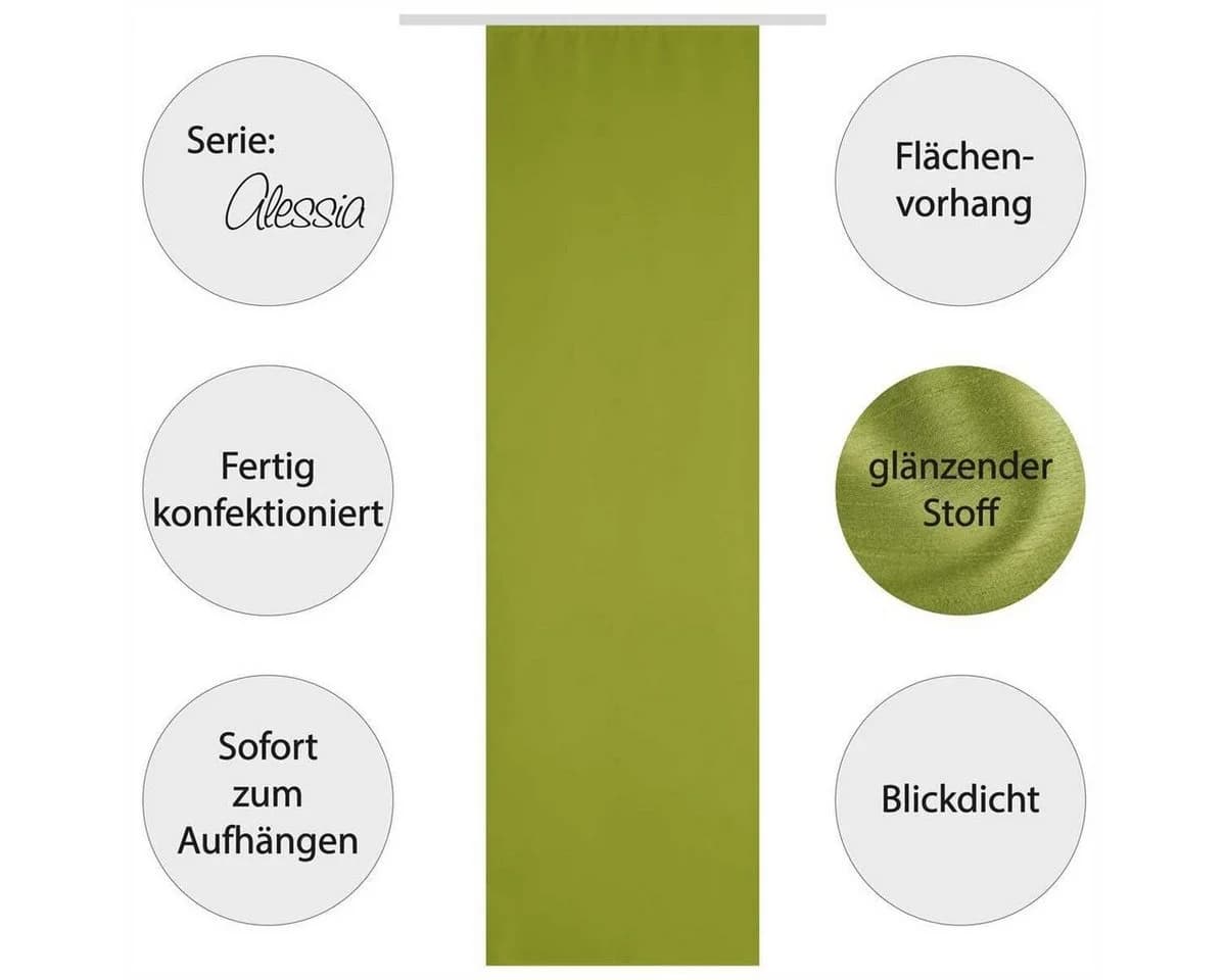 Arsvita Vorhang-Set 3-teilig Grün blickdicht Microfaser - Bild 5