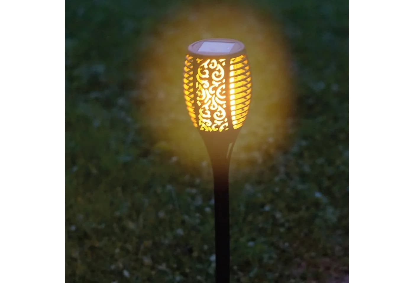 Bestlivings LED Solarleuchte Gartenfackel Schwarz Flammeneffekt - Bild 4