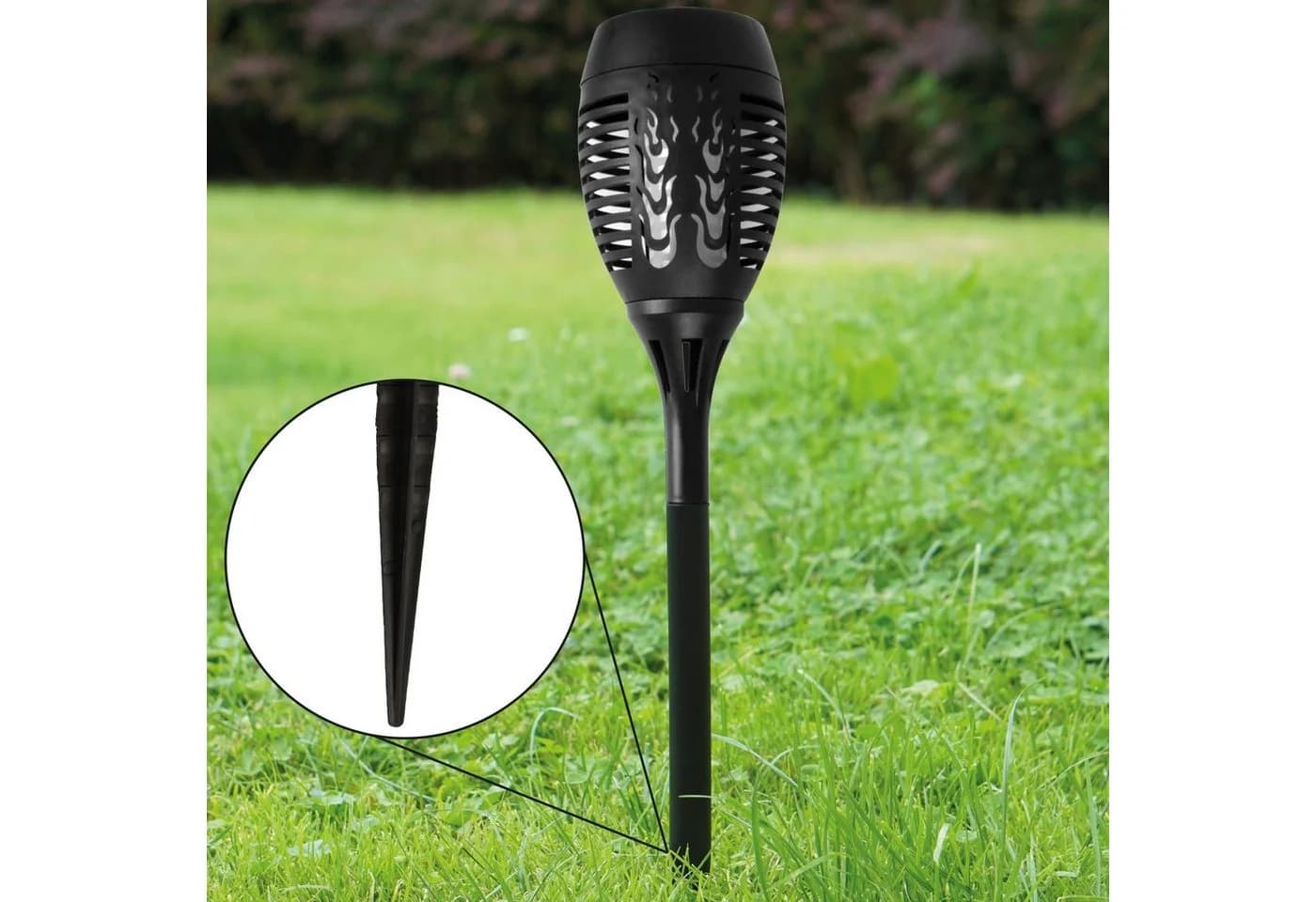 Bestlivings LED Solarleuchte Gartenfackel Schwarz Flammeneffekt - Bild 5