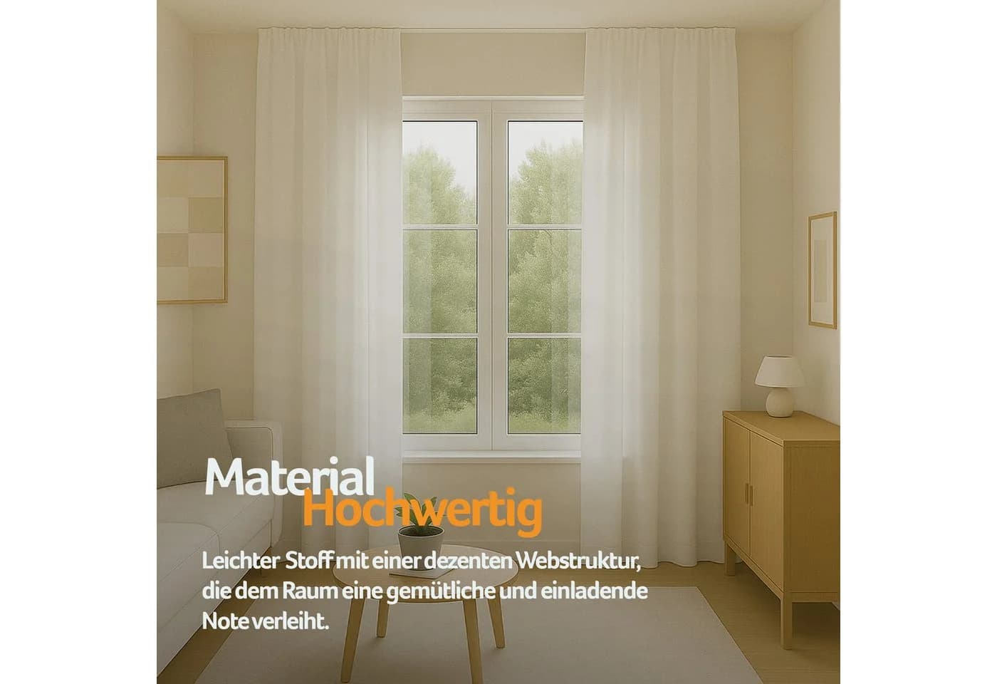 Bestlivings Gardine Ellen 2er Set Weiß Blickdicht Universalband
