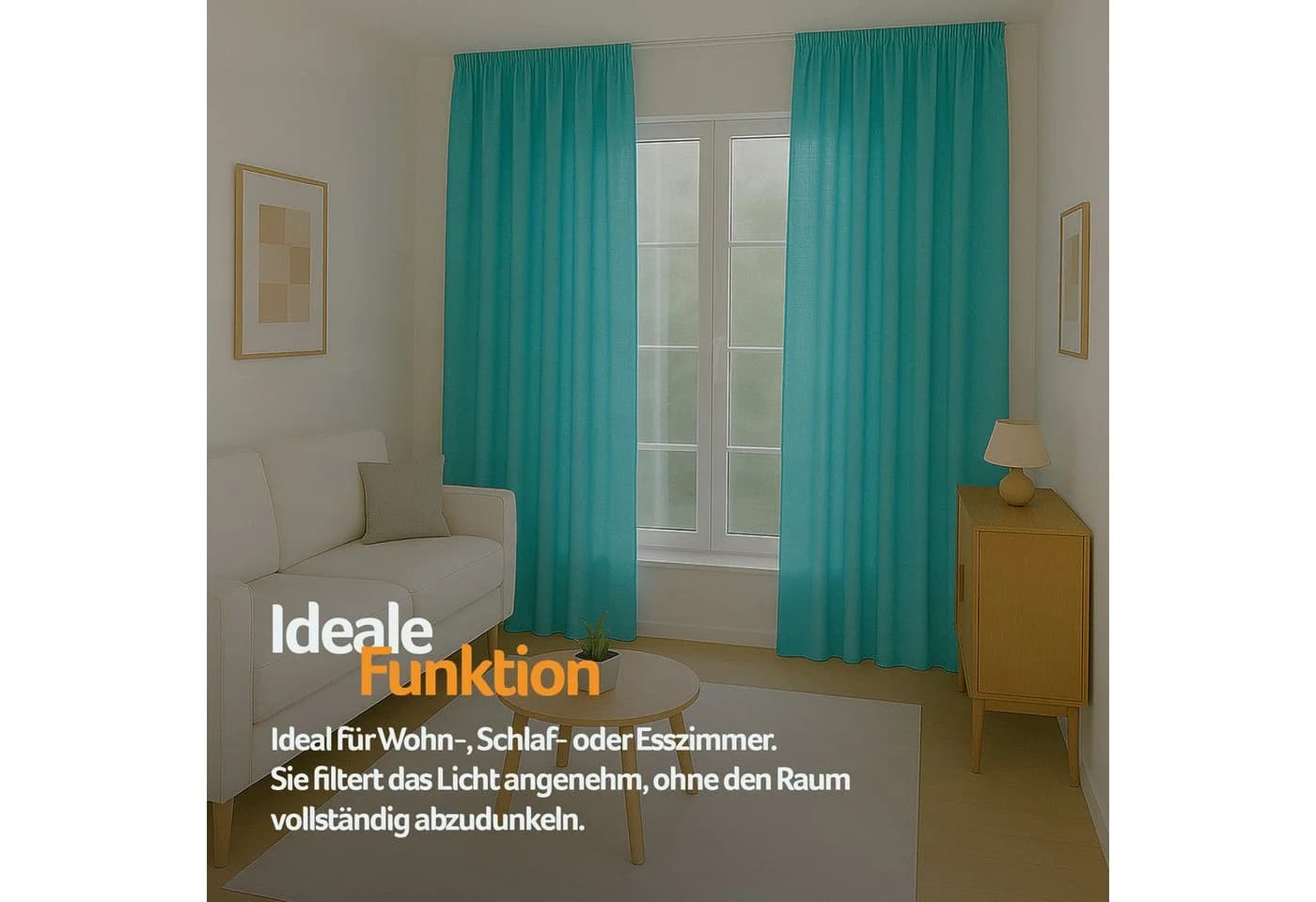 Bestlivings Gardine Ellen 2er Pack blickdicht Turquoise Satin-Optik - Bild 4