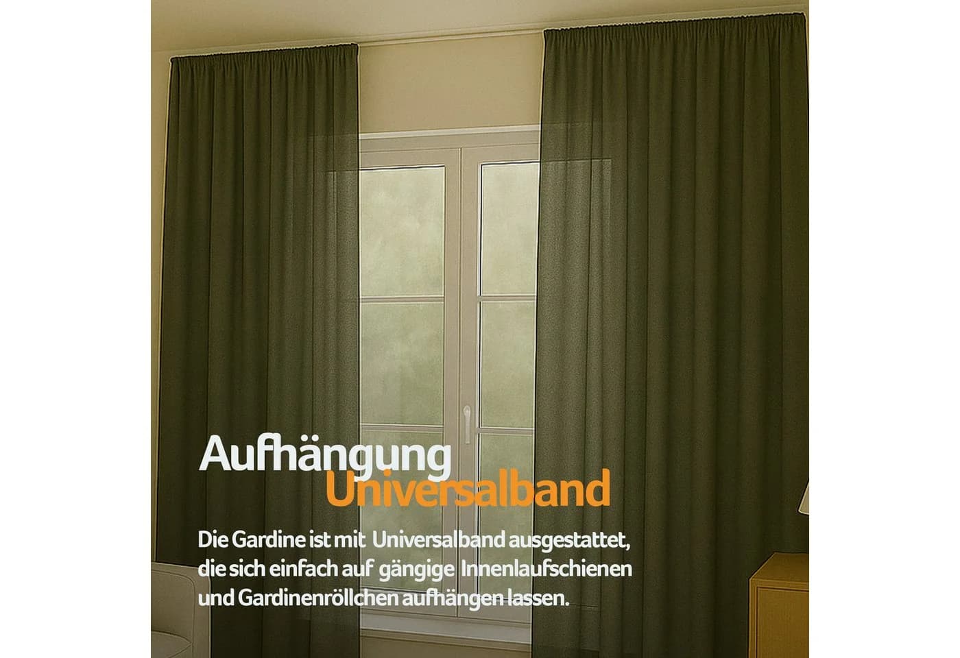Bestlivings Gardine Ellen 2er Set Grau Blickdicht Universalband Satin-Optik - Bild 3